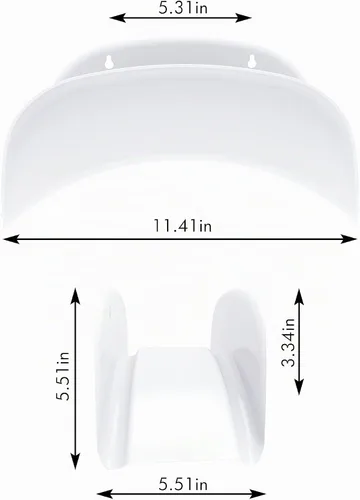 Vista 2 de Gardzen - Soporte de manguera blanco resistente de acero para montaje en pared, soporte para manguera de automóvil, soporte para colgador