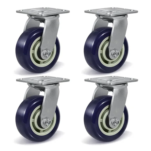 Vista 17 de Ruedas giratorias industriales de 4 x 2 pulgadas, poliuretano en rueda de polipropileno, ampliamente utilizadas para camiones de plataforma U-Boat