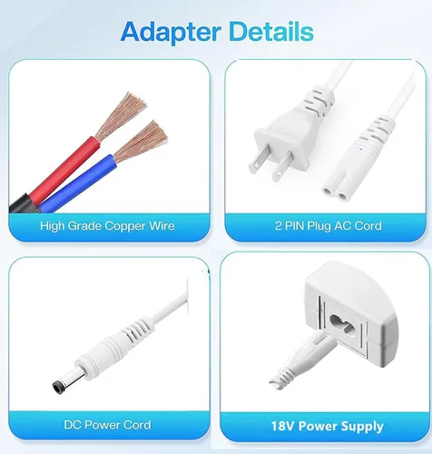 Vista 3 de Adaptador de corriente de 18 V compatible con Cricut Explore air 2/Expression 2/Maker/Explore/Explore Air/Explore