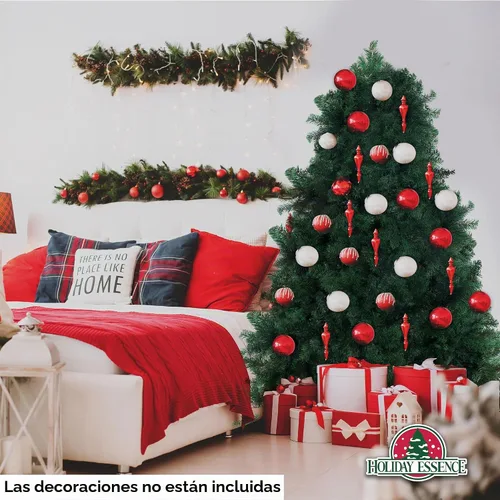 Vista 8 de árbol de Navidad, de Holiday Essence, artificial, verde, con 4 patas, 300 ramas, con base de PVC, sin luz