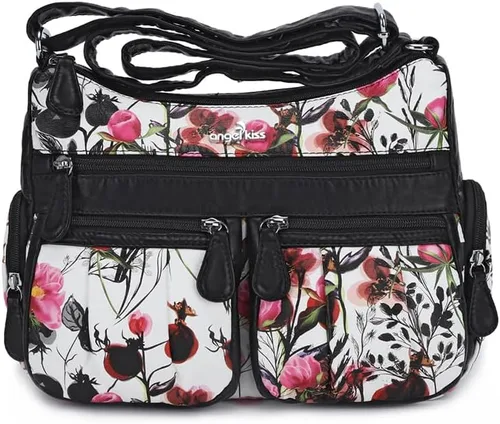 Vista 8 de Angel Kiss Bolsos cruzados para mujer, bolsos de hombro y monederos medianos de piel sintética Ladies, Medium, Faux Leather