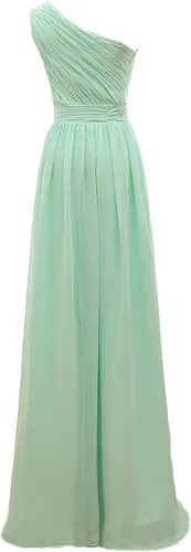 Vista 2 de Lorderqueen - Vestido largo de dama de honor con un hombro para mujer
