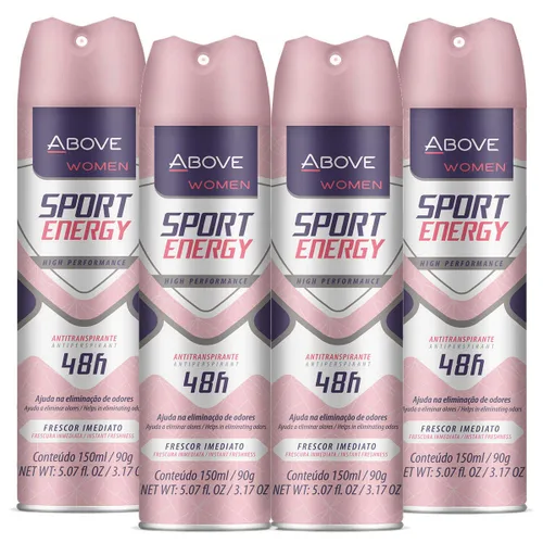 Vista 7 de ABOVE 48 Hours - Desodorante antitranspirante, Sport Energy, 3.17 onzas, desodorante en aerosol seco para mujeres, aroma floral, aerosol