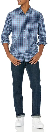 Vista 5 de Tienda Essentials Mens Regular-Fit Long-Sleeve Casual Poplin Shirt
