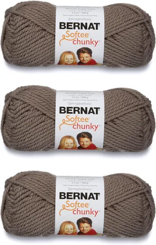 Vista 33 de Ovillo sólido Bernat Softee Chunky, Acrílico, Rojo Berry, Paquete de 1