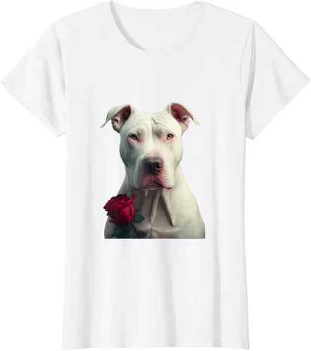 Vista 14 de Dogo Argentino Valentines Day Camiseta, Negro