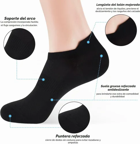 Vista 4 de ATBITER Calcetines de tobillo para mujer, delgados, atléticos, de corte bajo, con lengüeta en el talón, 6 pares 12 pares 4blanco+4negro+4gris