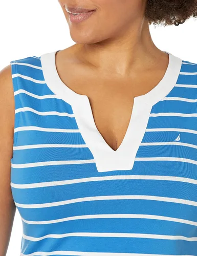 Vista 4 de Nautica Vestido polo de algodón elástico sin mangas con cuello en V para mujer