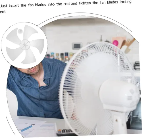 Vista 8 de Uonlytech Ventilador de 14 pisos con aspas de ventilador de escritorio, ventilador de casa, mesa blanca, piezas de refrigerador, aspas de ventilador
