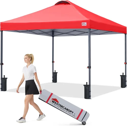 Vista 29 de MASTERCANOPY Tienda de campaña desplegable duradera de 8 x 8 con bolsa Blanco