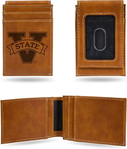 Vista 86 de Cartera de bolsillo frontal grabada con láser NCAA - Compacta/Cómoda/Delgada