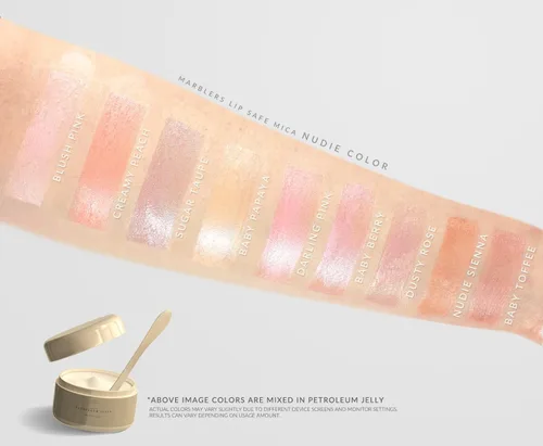 Vista 3 de MARBLERS Juego de colorantes en polvo de mica seguros para labios [Nudie 8 colores] Cosmético Pigmento de resina epoxi Tinte No tóxico