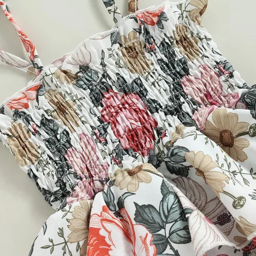 Vista 34 de Mameluco para bebés y niñas de 3, 6, 9, 12, 18 meses, enterizo de manga corta, fruncido, faldas y dobladillo, diadema