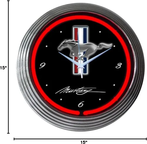 Vista 2 de Neonetics Mustang Reloj de pared de neón, 15