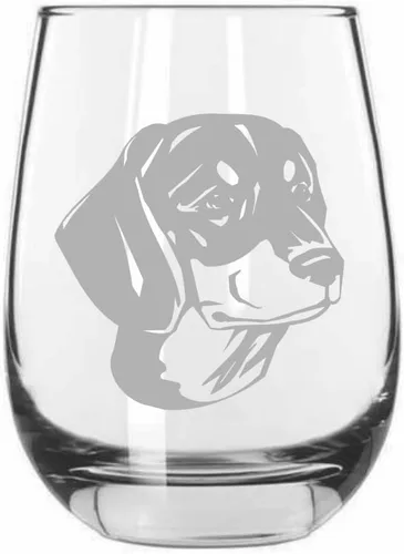 Vista 140 de Shar Pei (chino) - Vaso de vino sin tallo grabado para perro, 15.25 onzas