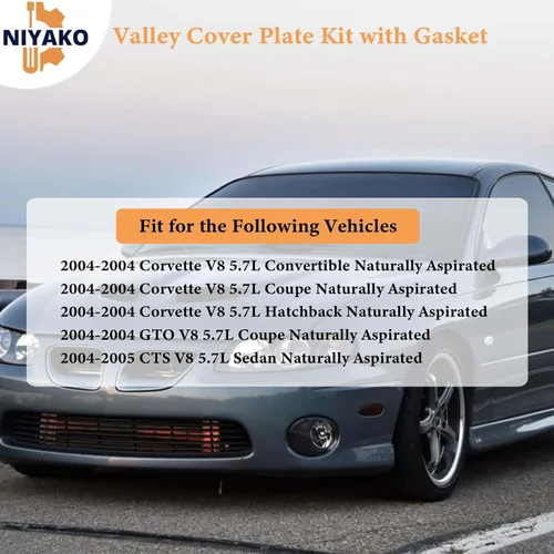Vista 2 de Valley Kit de placa de cubierta con junta de repuesto # 12577927 Fit Chevy Corvette CTS-V Pontiac GTO LS1 LS6