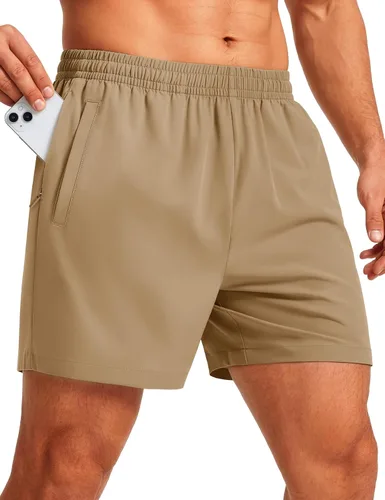 Vista 12 de MAGCOMSEN Pantalones cortos deportivos para hombre, 5 pulgadas, ligeros, para baloncesto, correr, entrenamiento, con bolsillos con cremallera