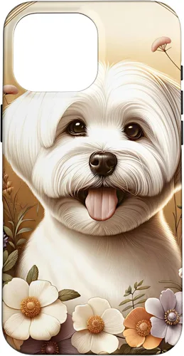 Vista 19 de Maltese Dog Summer Wildflowers Artwork Case for iPhone 17
