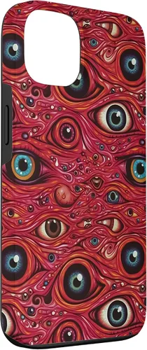 Vista 3 de iPhone 13 Weirdcore Dreamcore Horror Trippy psicodélico Estuche de globos oculares