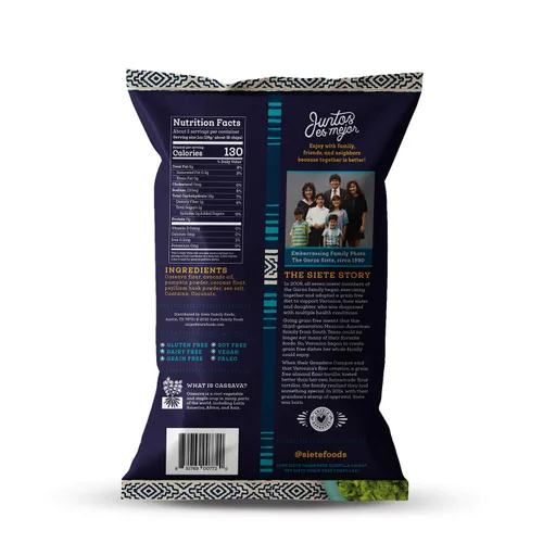 Vista 2 de Siete Chips de tortilla sin granos, sin gluten, aprobados por Whole30, paleo, vegano, sin OMG, chips de inmersión, 5 onzas (paquete de 3)