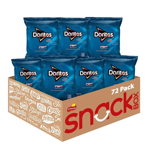 Vista 12 de Doritos Chips de tortilla saborizados, queso nacho, 1 onza (paquete de 104)