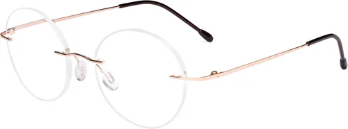 Vista 17 de Eyekepper Paquete de 3 lentes de lectura redondos de metal sin montura para mujeres y hombres, lectores circulares sin marco (azul/rojo/púrpura) +