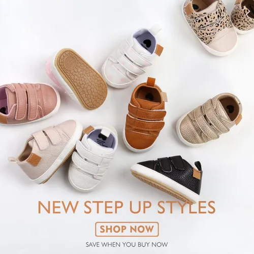 Vista 2 de BABSMULY Baby Boys Girls Shoes Non-Slip Rubber Sole High-Top PU Leather Sneakers Infant First Walking Shoes Toddler Crib Shoes Newborn Loafers Flats