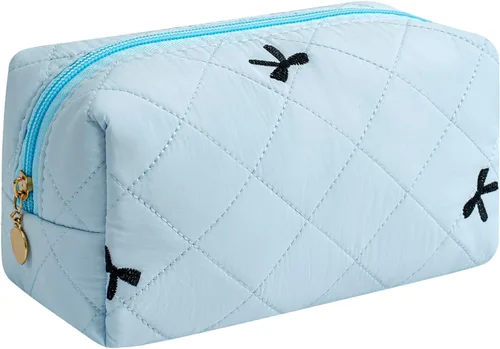 Vista 27 de Bolsa de maquillaje de viaje para mujeres y niñas, bolsa de maquillaje con cremallera, flores florales, organizador de maquillaje, bolsa de tela