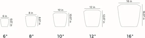 Vista 6 de The HC Companies Aria Maceta cuadrada de riego automático con drenaje, macetas para plantas de exterior y plantas de interior, macetas de plástico