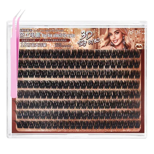 Vista 4 de Extensión de Pestañas DIY Efecto 3D Natural Individual 9/11/12mm Pestañas 80 Racimos Pestañas de Volumen Set Mixto, Extensión de Pestañas Caseras