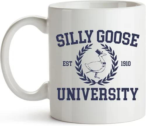 Vista 7 de YouNique Designs Silly Goose University - Taza de café de 11 onzas, regalos para papá de parte de la hija, regalos de elefante blanco para adultos