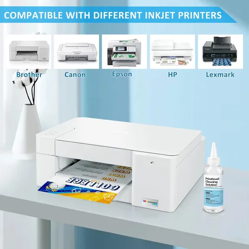 Vista 2 de Kit de Limpieza de Cabezal de Impresión Funciona para Impresora de Inyección de Tinta Epson HP Canon Limpieza de Cabezal de Impresión, Kit Limpiador
