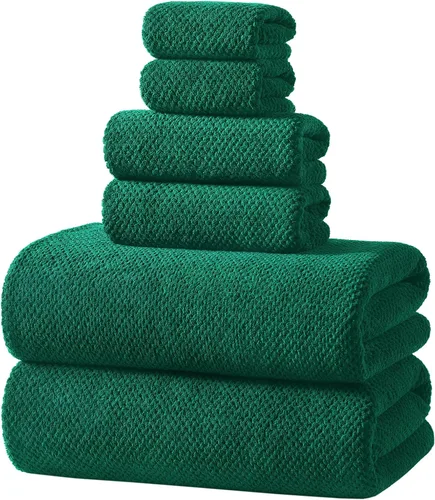 Vista 11 de REDKISS Juego de toallas de baño de 6 piezas, 2 paños de baño, 2 toallas de mano, 2 toallas de baño, forro polar coral ultra fibra, súper