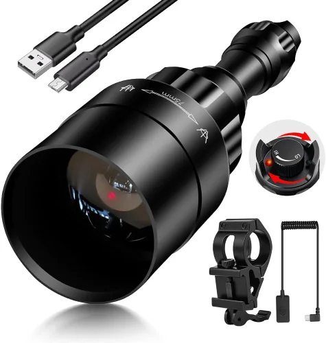 Vista 10 de 1605 850nm IR iluminador linterna luces para visión nocturna Zoomable LED linterna infrarroja luz recargable iluminador con enfoque rápido e