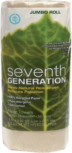Vista 13 de Seventh Generation Toallas de papel sin blanquear, 100% papel reciclado, 6 unidades, paquete de 4