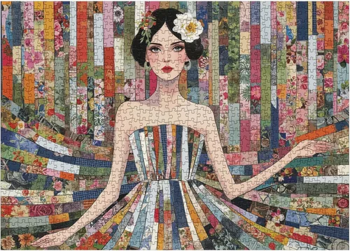 Vista 15 de Hermosas mujeres rompecabezas de flores para adultos, 1000 piezas naturales, coloridos rompecabezas de arte floral de mariposa, rompecabezas