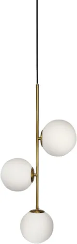 Vista 9 de Lámpara colgante de cristal blanco con forma de globo de 2 luces, bola de vidrio blanca y latón dorado Matel lámpara colgante lámpara de techo