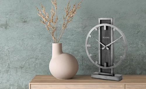 Vista 3 de Bulova B1864 Streak Reloj de sobremesa, tono plateado envejecido 2.63 x 12 x 16