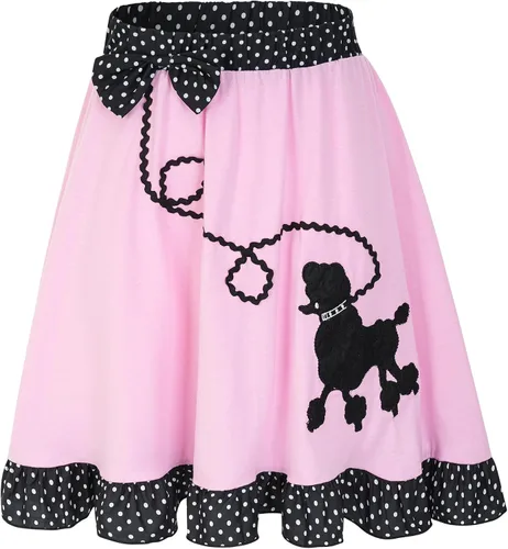 Vista 3 de ZeroShop Faldas de caniche para niñas de los años 50, accesorios de traje de Sock Hop