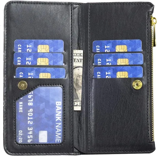 Vista 5 de Asuwish Funda de teléfono para iPhone 13 Pro de 6.1 pulgadas con protector de pantalla de vidrio templado y tarjetero de cuero con tapa