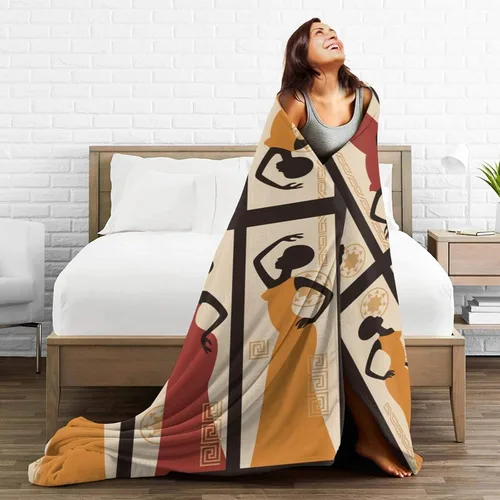Vista 5 de Ouqiuwa Hermosa manta vintage para mujeres afroamericanas, manta de franela de microfibra de felpa de 40 x 30 pulgadas para cama, sofá, campamento