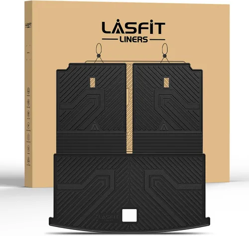 Vista 22 de LASFIT - Tapete de carga 3D para maletero de Volkswagen VW2018-2024 (ajuste 5 asientos), protección para todo tipo de clima, tapete de TPE de alta