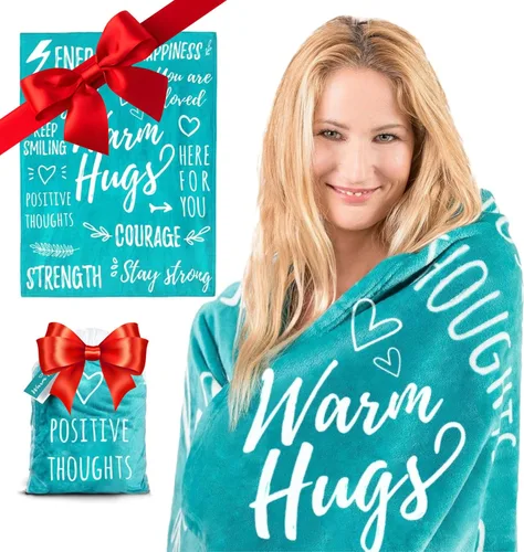Vista 9 de EasyFluffy Manta de Recuperación para Hombres y Mujeres - Manta Curativa Súper Suave con Palabras Inspiradoras - Regalos de Pronta Recuperación