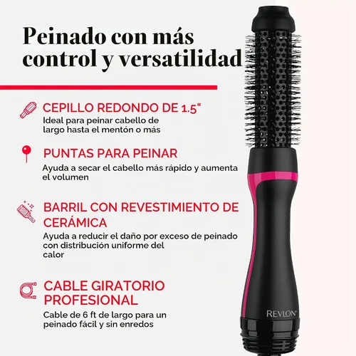 Vista 5 de REVLONSecador de cepillo redondo de un paso 1-1 / 2 "de una etapa 1-1 / 2" Secador y estilizador