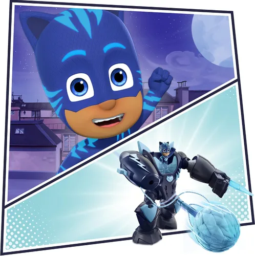 Vista 8 de PJ Masks Robo-Catboy - Juguete preescolar con luces y sonidos para niños de 3 años en adelante, traje de robot Catboy con figura de acción