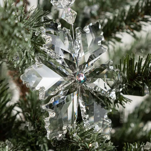 Vista 2 de EXCEART Christmas Snowflake Hanging Ornaments Acrylic Xmas Tree Decorations for Home Door and for Creating Festive Scenes and Giving