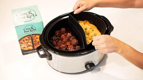 Vista 7 de CrockPockets® Divisores Reutilizables de Silicona para Olla de Cocción Lenta – Juego de Divisores de 6Qt (Paquete de 2), Antiadherente, Resistente a