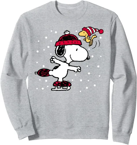 Vista 3 de Peanuts Snoopy and Woodstock Skate Holiday Sudadera Sudadera Negro