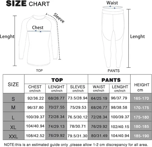 Vista 7 de MEETWEE Men's Thermal Underwear Set, Winter Ski Gear Fleece Lined Long Johns Base Layer Warm Top & Bottom for Skiing Black
