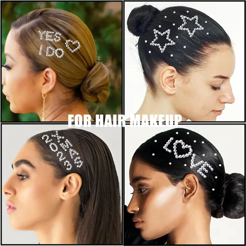 Vista 3 de Calcomanías autoadhesivas de diamantes de imitación con números de corazón, letras de estrellas y diamantes de imitación, calcomanías de diamantes